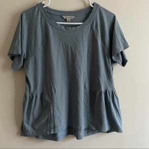 Calvin Klein Jeans womens dusty blue peplum top size large.